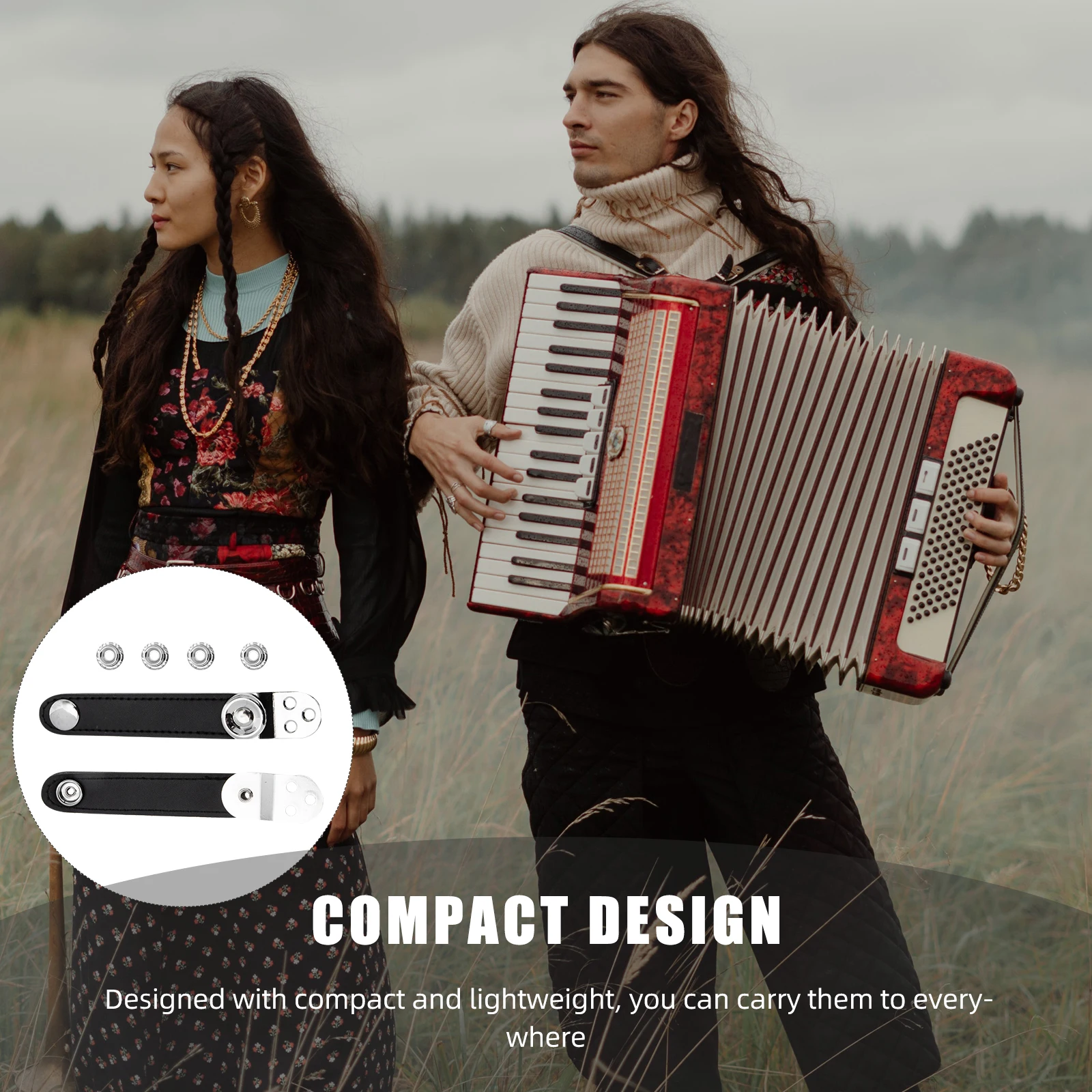 

1 set 1 Set Universal Double-Layer Metal Connectors Buckle Strap For Accordion Bellows Replacement Durable Lightweight