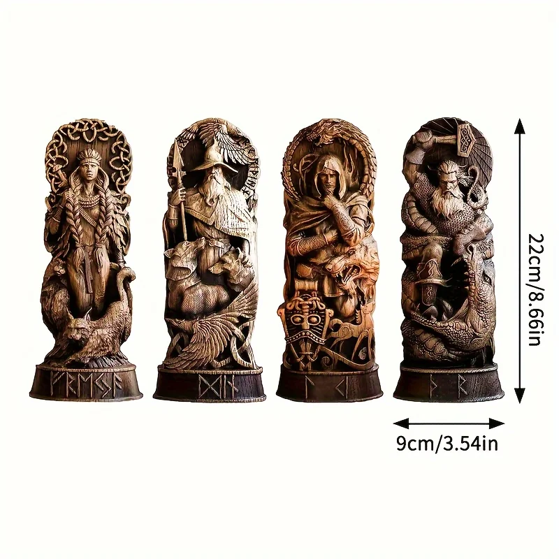 Nordic Gods Sculpture Viking Worship Altar Sculpture Home Decoration Wine Cabinet Bookshelf And Outdoor Gardening Perfect Orname