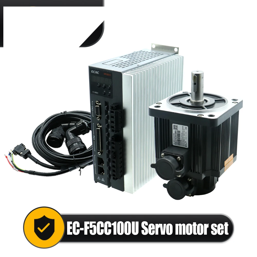 1kw Servo Motor 2500PPR 4N.m AC220V 2800RPM 130 Flange With Single phase or Three Phase Drive RS485 Cables For CNC Router