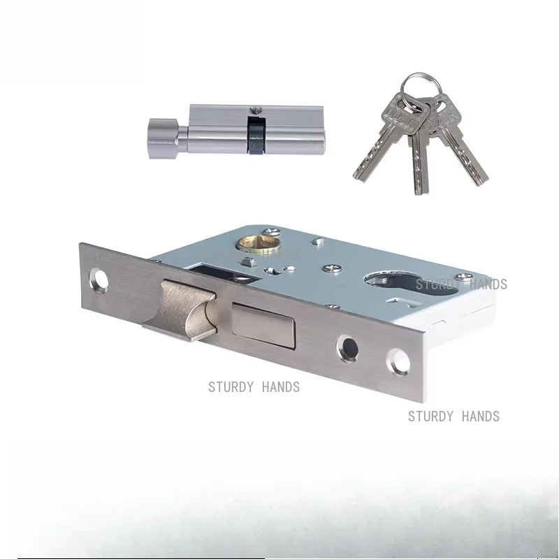 

1 шт. металлический корпус замка для внутренних дверей спальни, универсальный, для деревянных дверей, с ключом.