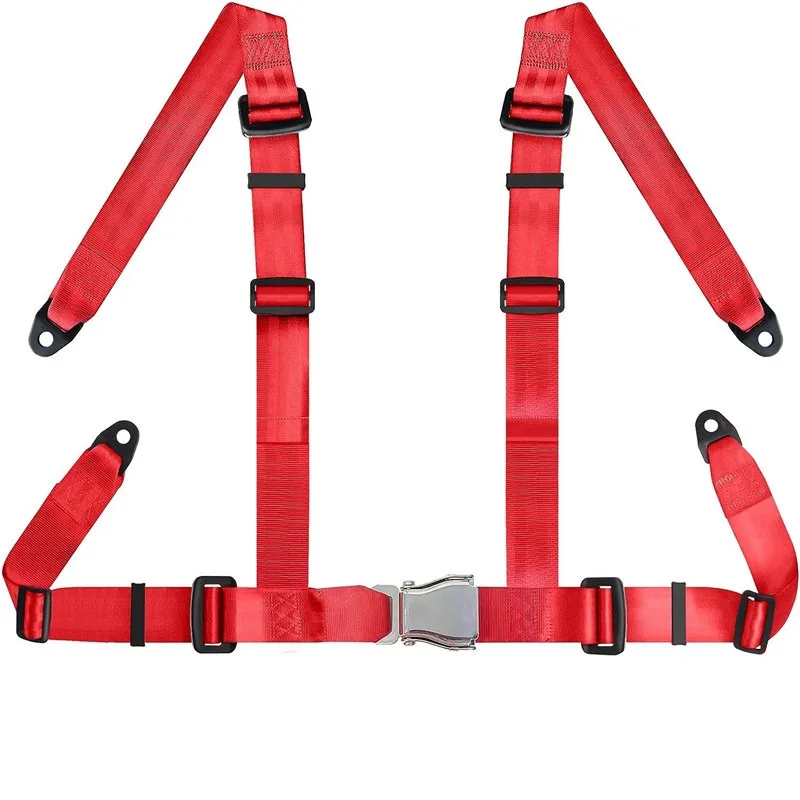 4-Point Safety Harness Adjustable Belt for Go-Kart Bumper Car Racing Seat Amusement Gear for Adults and Children