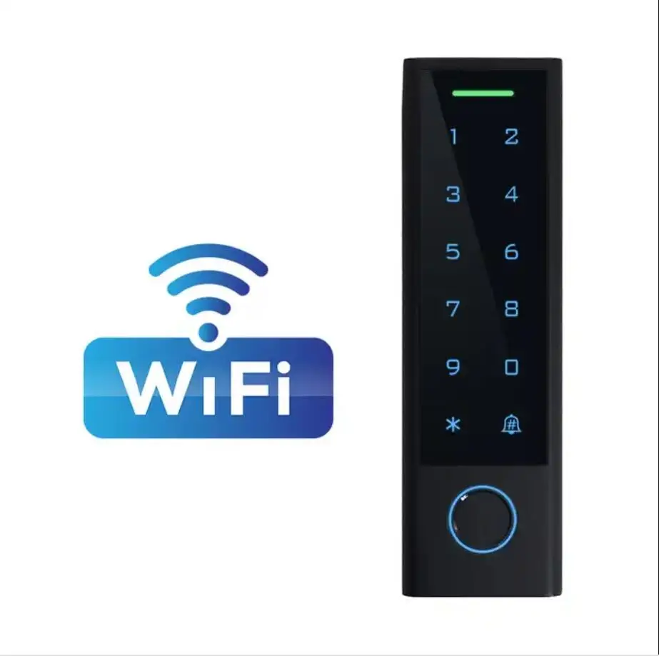 Plastic WIFI TUYA App Biometric Fingerprint Access Controller Keypad Waterproof RFID ID Card Standalone Door Access Control