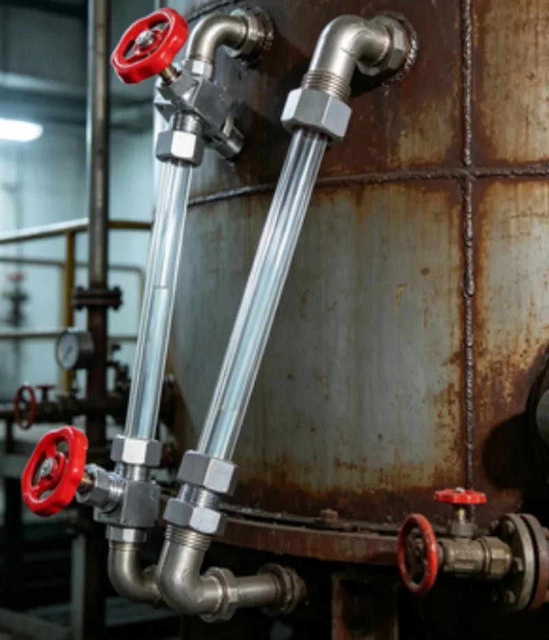 Three-way Cork Glass Tube Water Level Indicator Elbow Fitting For Steam Boiler Generator Water Vessel Pipeline