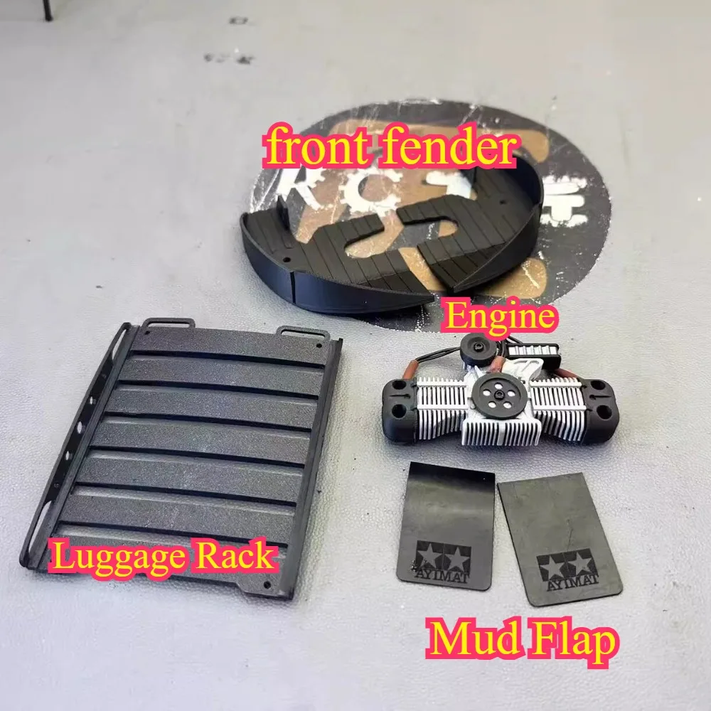 RC Buggy Upgrade Parts Mud Flap Engine Interior Luggage Rack Kit 58452 For Tamiya Sand Scorcher 1/10 custom size Accessories