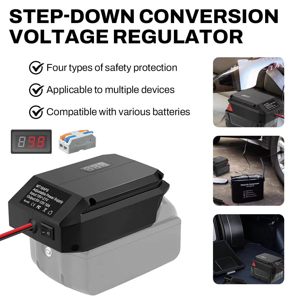 

Voltage Regulator Power Tools Adapter Cigarette Lighter DC 18V To 12V Step Down Converter For Milwaukee/Makita/Dewalt/Bosch 18V
