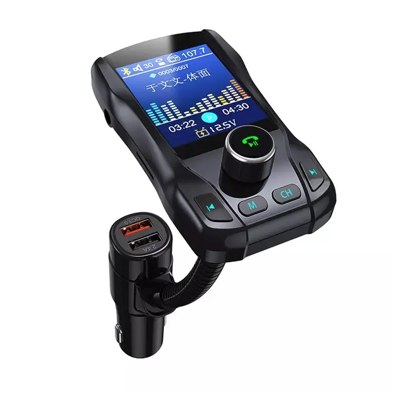 FM39 Color Screen Car Bluetooth MP3 Player FM Transmitter Dual USB Fast Charging Charger