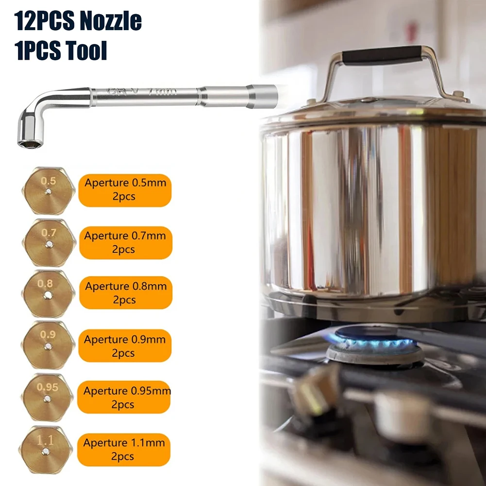 For Gas Stove Repair Gas Stove Nozzle Kit Long Lasting Brass Components Gas Stove Accessories Natural Gas Conversion