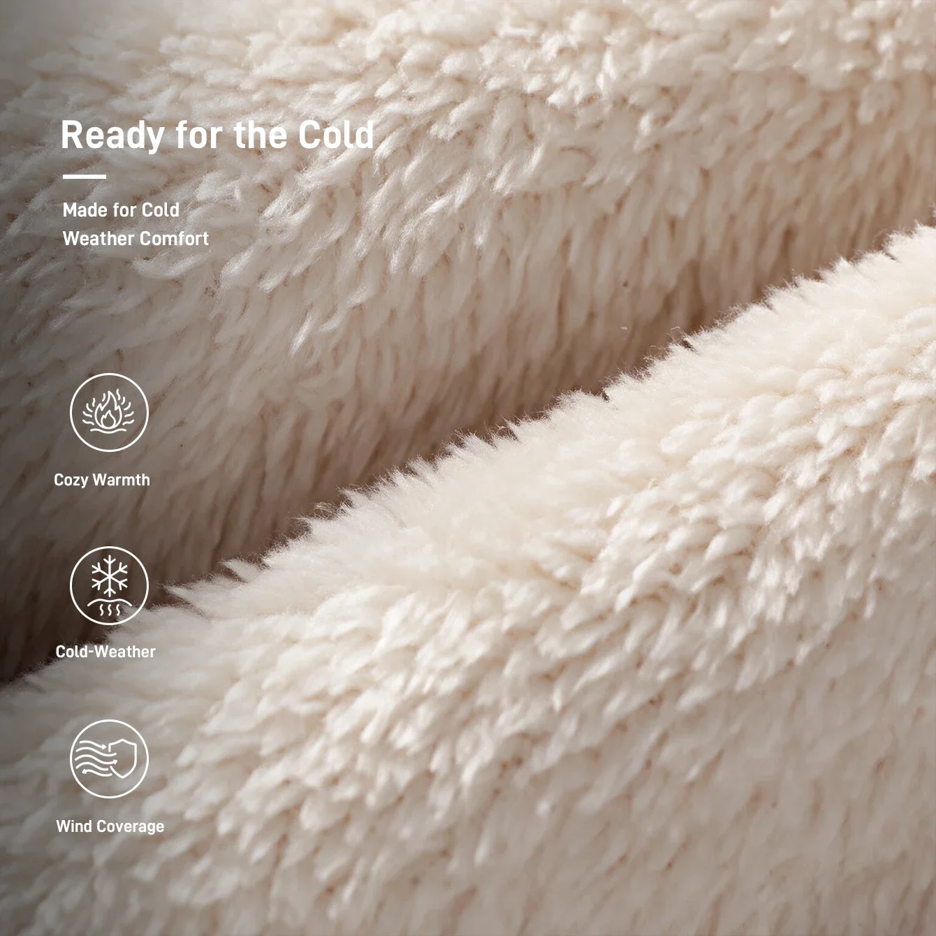 Musion Winterfleece-Sturmhaube, doppellagig, winddicht und warm, ideal zum Radfahren, Skifahren, als Schutz vor Kälte und als Nackenschutz. – Detail 6