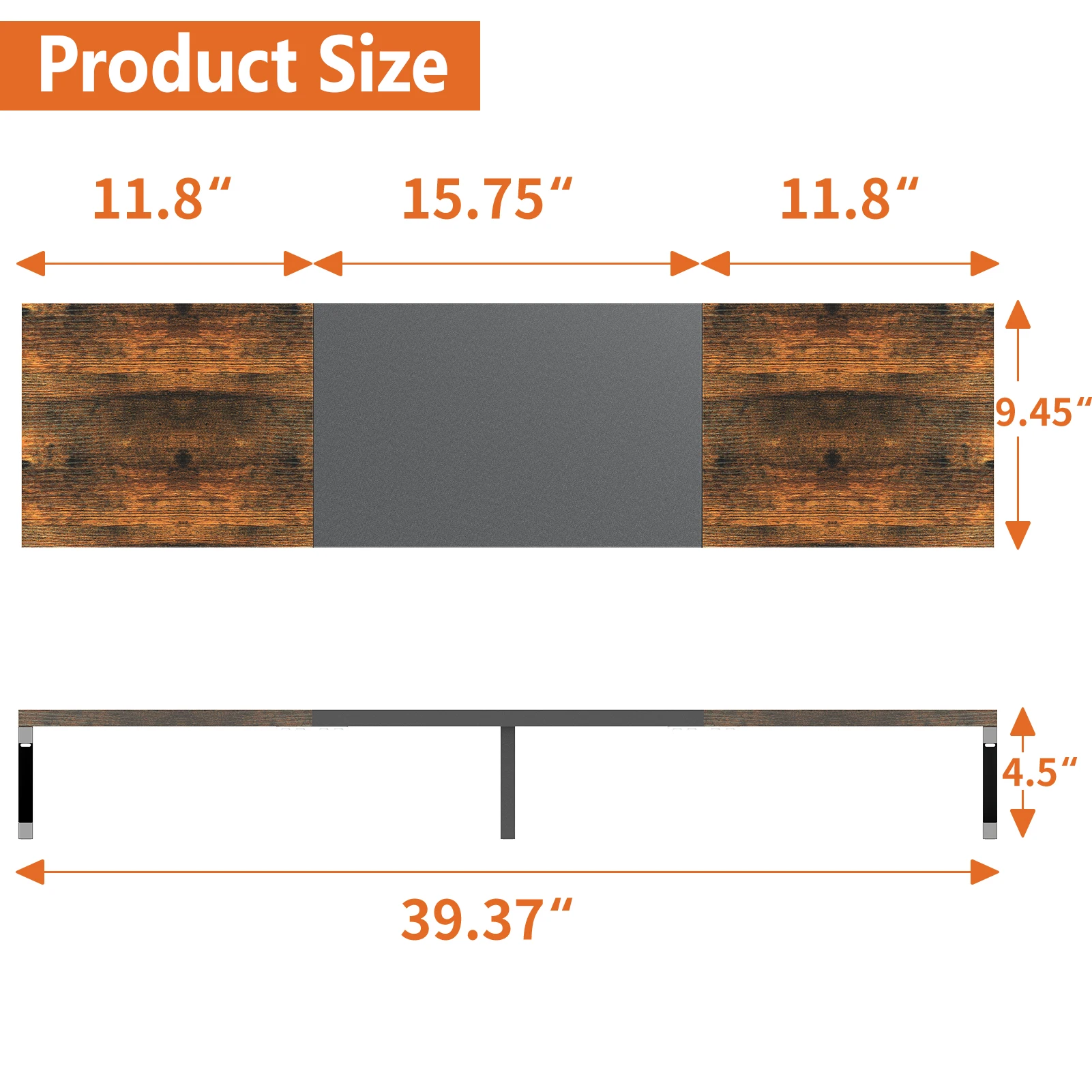 Dual Monitor Stand Riser Large Wood Monitor Riser With Storage For Home Office
