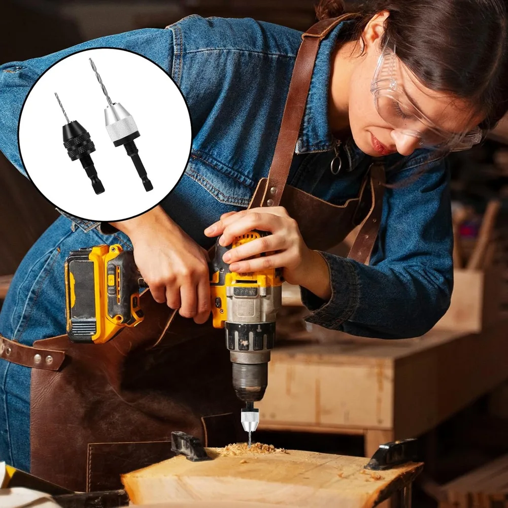 

ELEG-Keyless Drill Chuck Bit, 2Pcs Drill Chuck Adapter With 10Pcs Drills,1/4 Inch Hex Shank Drill Chuck Fast Change Converter