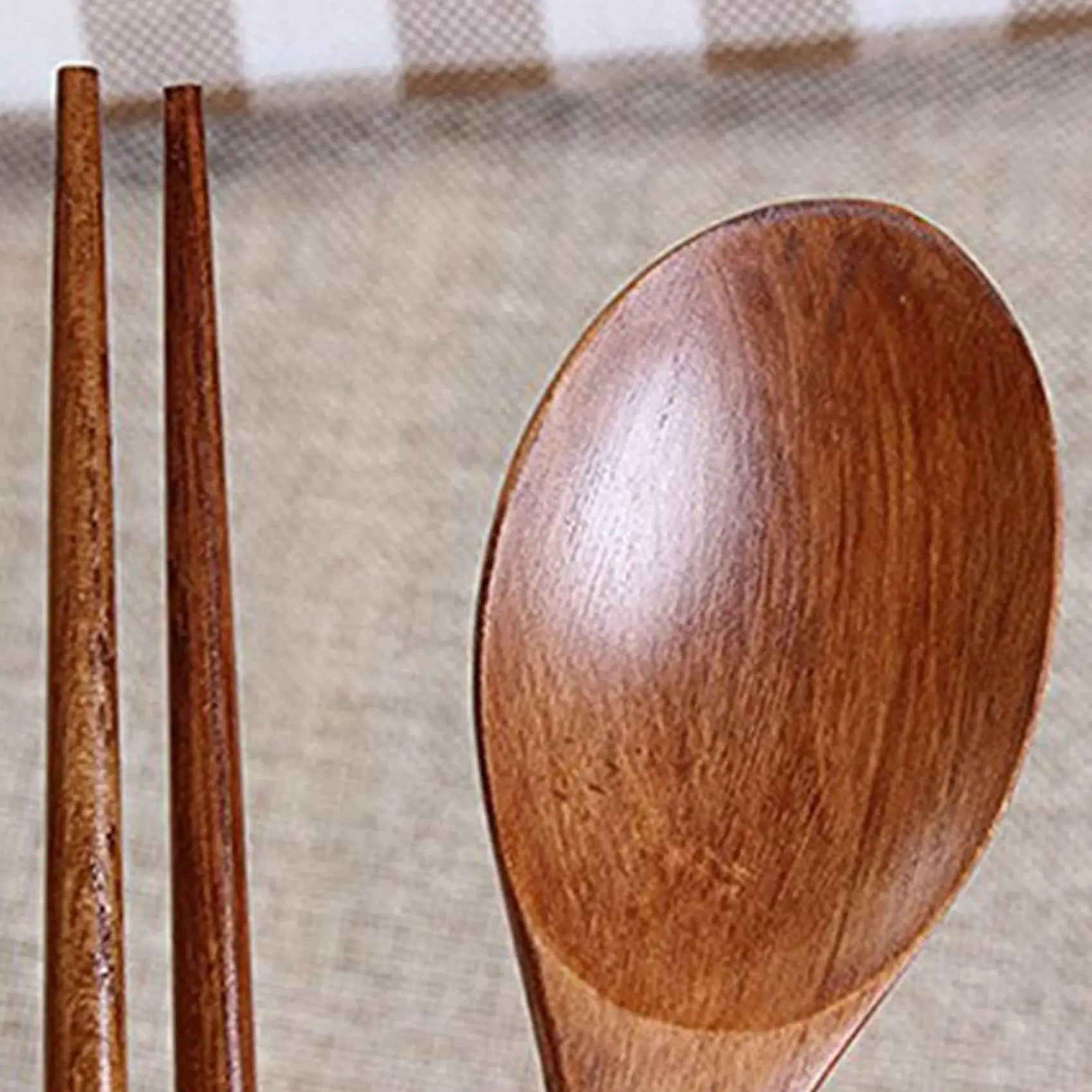 ABZC-Handmade Jujube Tree Wooden Korean Dinnerware Combinations Utensil,50 Set Of Spoons And Chopsticks