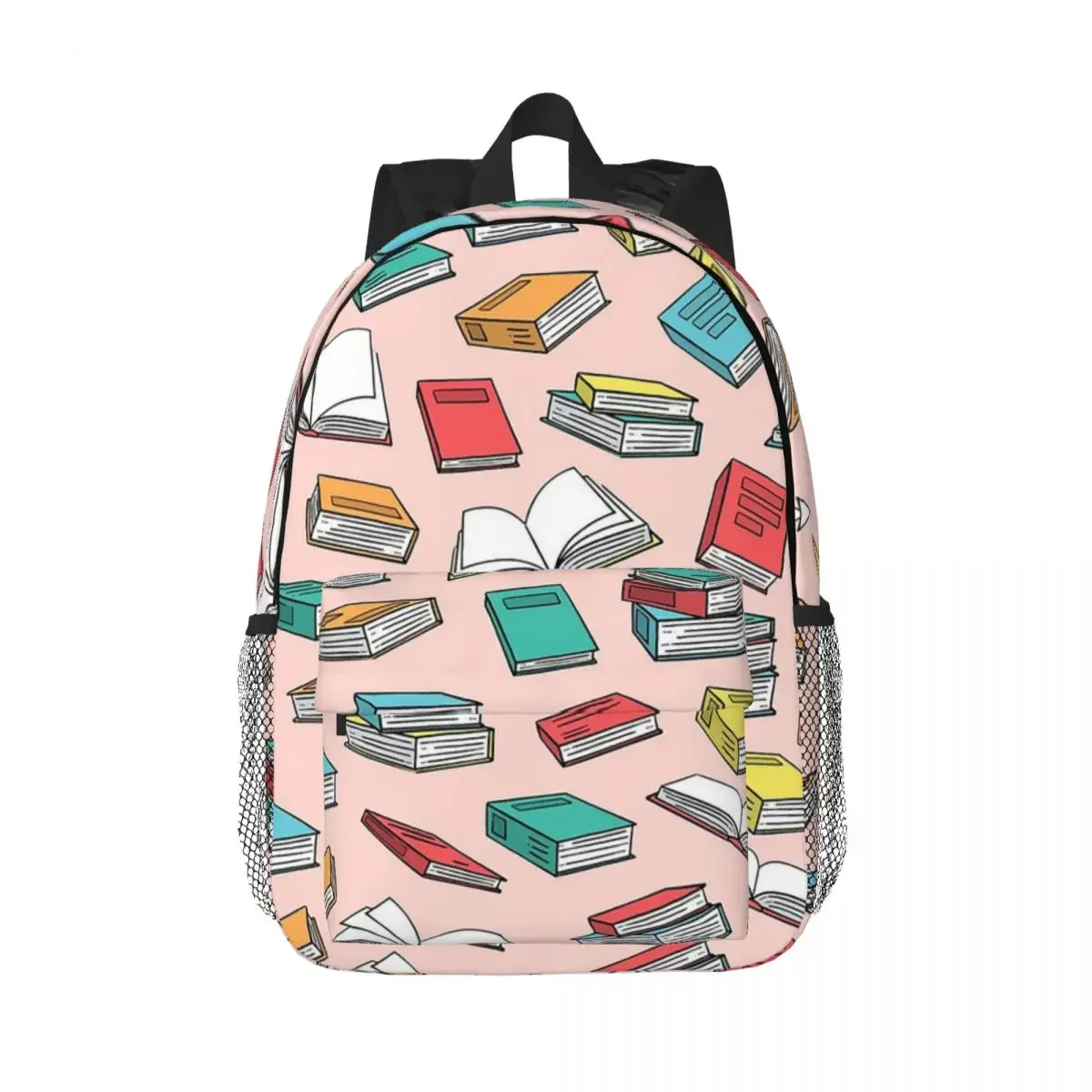 

All The Books On Pink - Back To School - Book Lover Backpacks Boys Girls Bookbag Students School Bags Rucksack Shoulder Bag