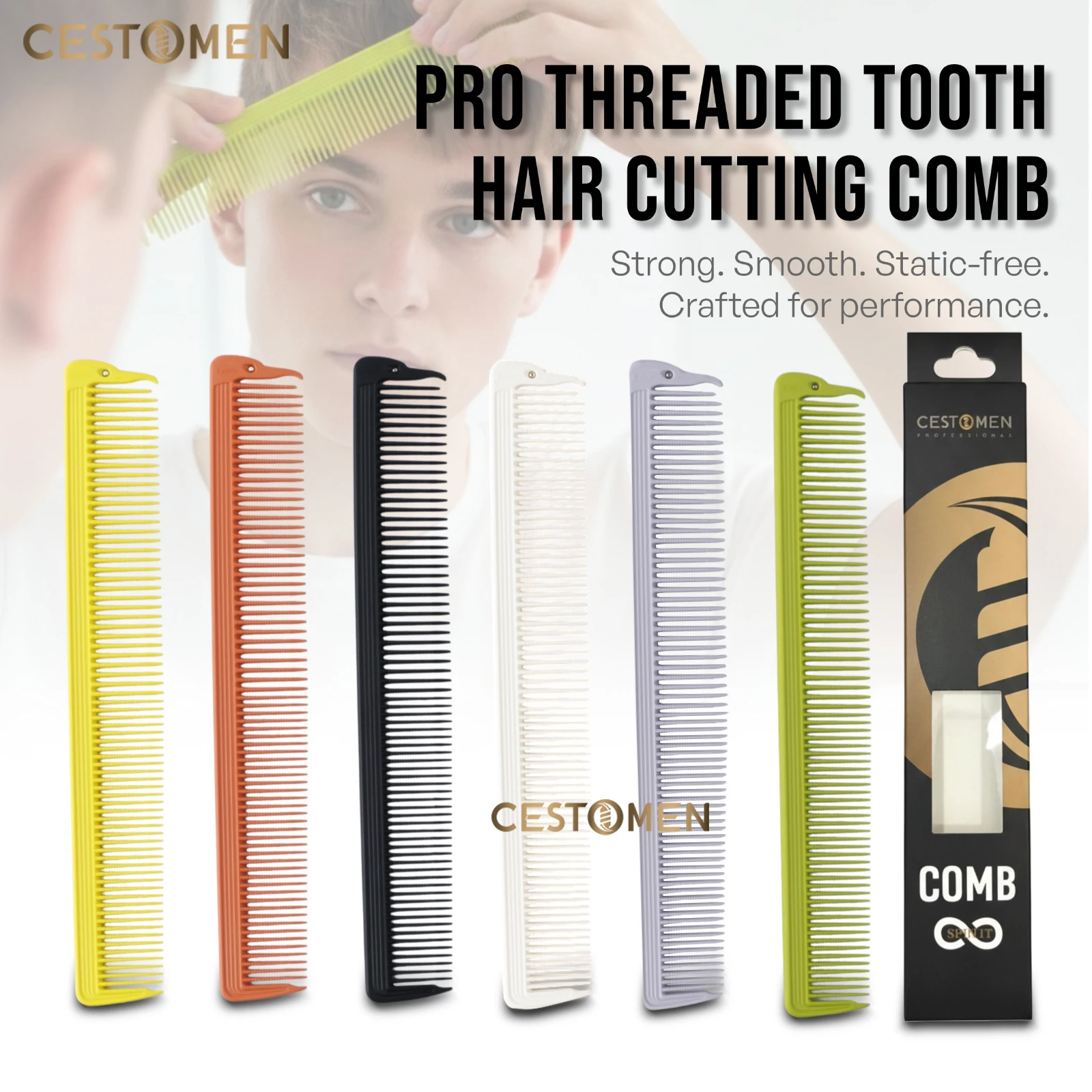 

1Pcs New Professional Hair Cutting Comb Heat Resistant Barber Comb Wide/Fine Tooth Comb for Salon Hair Hairdressing