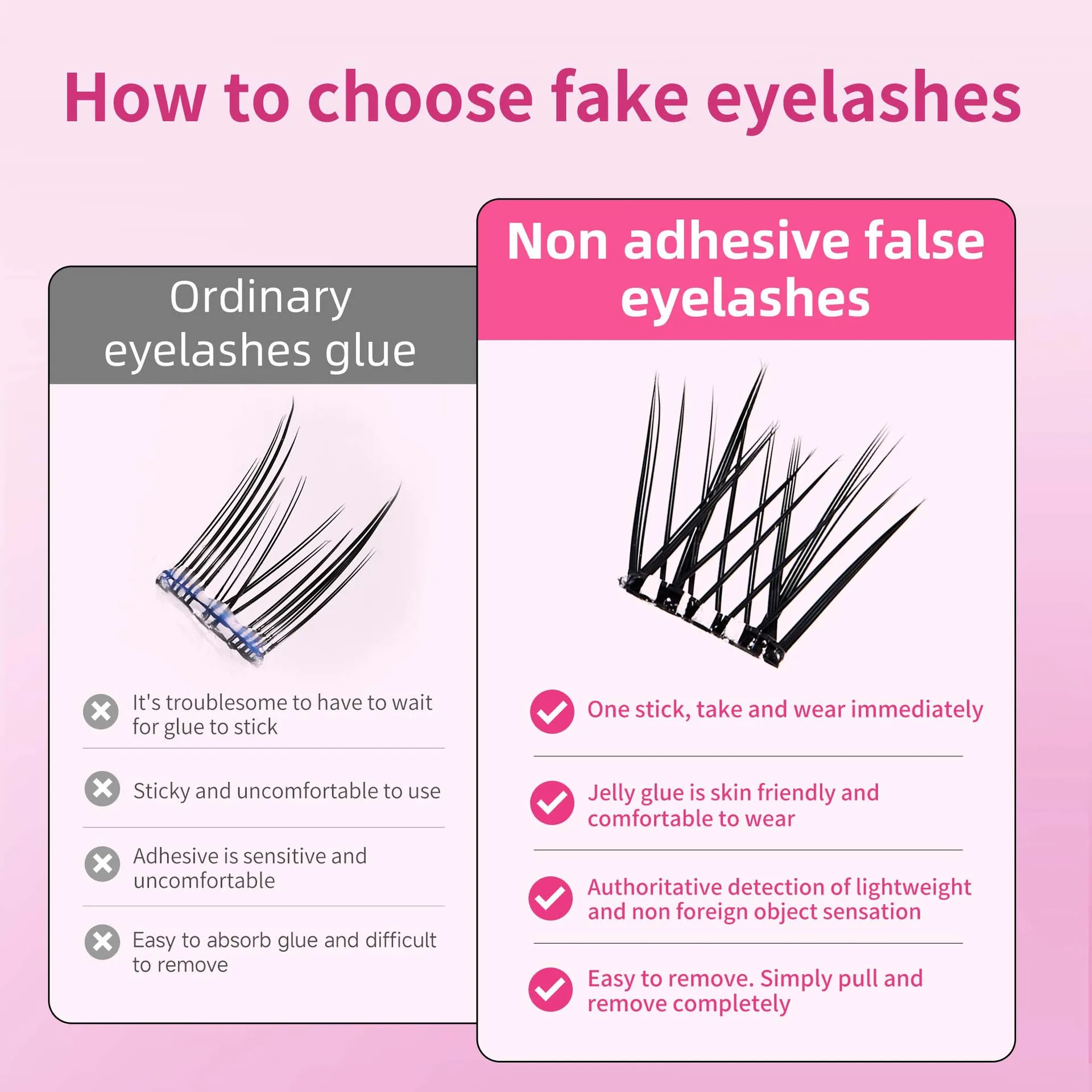 Kleberfreie, selbstklebende falsche Wimpern, geflügelte Fuchsaugen, Sonnenblumen, W-förmig, Anime, flauschig, wiederverwendbar, 3D-Volumenwimpern