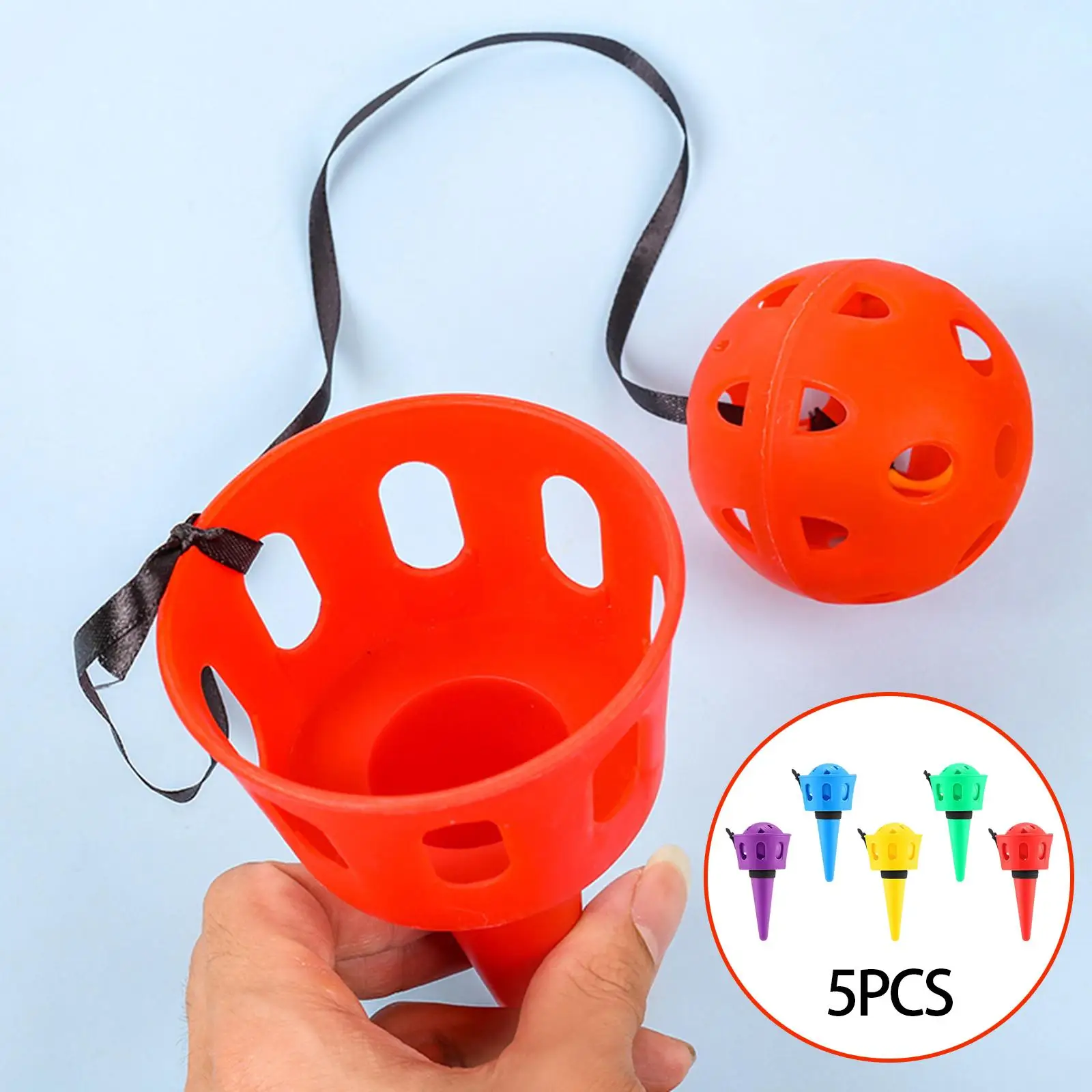 5 Pieces Catch Ball Throw and Catch Ball Set Ball Catching Cup Ball and Cup Toy Set for Outdoor Sports Boys Indoor Kids Lawn