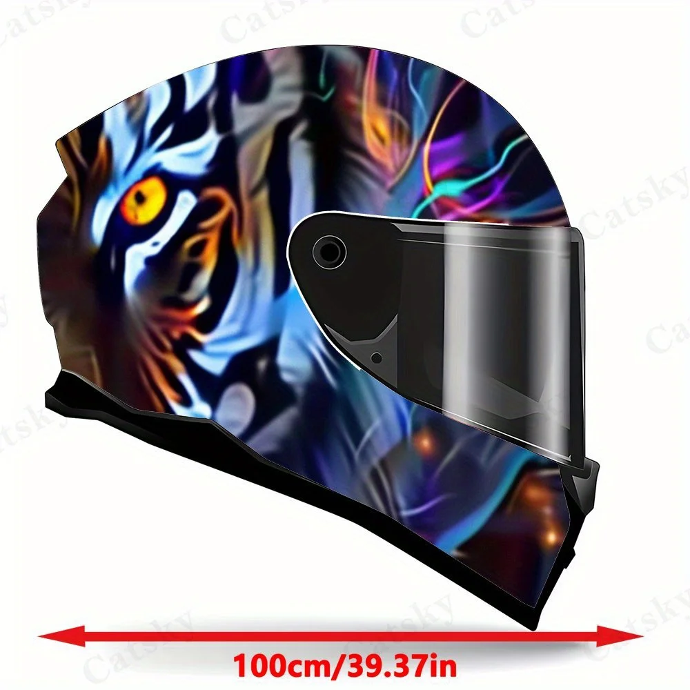 Electric Mang-Tiger Shadow Helmet Sticker - Made of High-quality PVC, The Brilliant Light and Shadow Tiger Pattern Makes The Mot