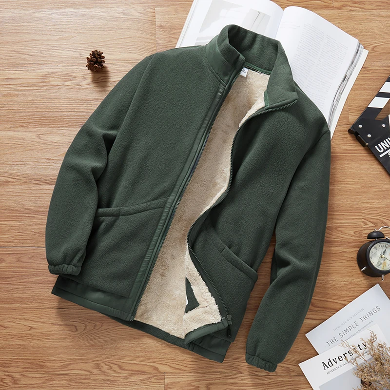 Новые зимние мужские флисовые теплые толстые куртки, мужские повседневные вельветовые пальто с отложным воротником, верхняя одежда, куртка в стиле милитари, брендовая мужская одежда