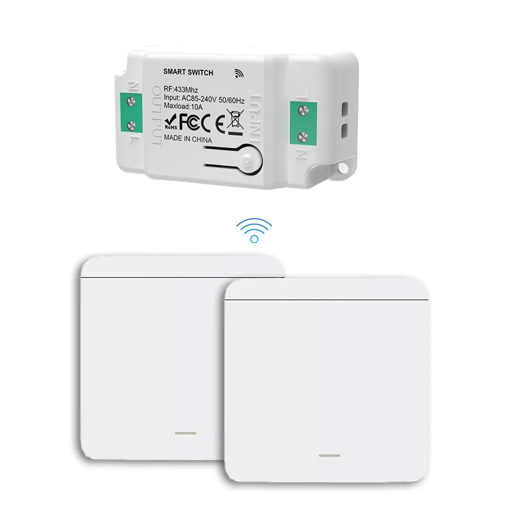 

Беспроводной выключатель для садового освещения, 433 МГц, с дистанционным управлением, простая установка, беспроводной переключатель, ток нагрузки 10А