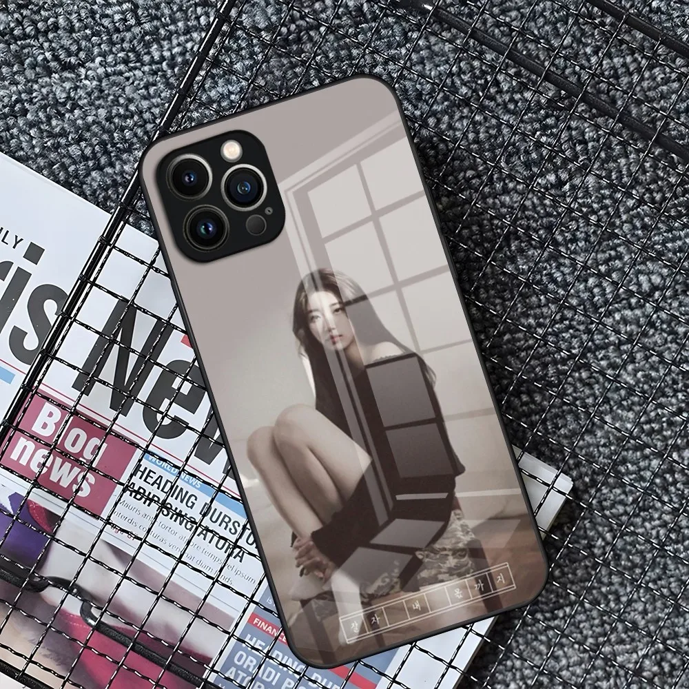 Singer Bae Suzy Phone Case for iPhone 15 14 Pro 11 13 12 Mini XS XR Max 6 8 7 Plus SE Glass luxury Design Cove