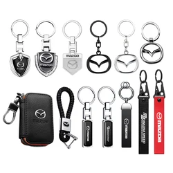 Car Badge Keychain Pendant Braided Key Lanyard Key Ring Decor Accessories For Mazda Axela Atenza CX30 CX-5 CX3 CX-3 CX8 CX-8 CX9