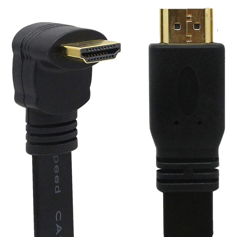 Flat Slim High Speed 1.4V HDMI-compatible Extension 4K Cable 30cm A Type Male To A Male Cord AM/AM Up & Down Angled