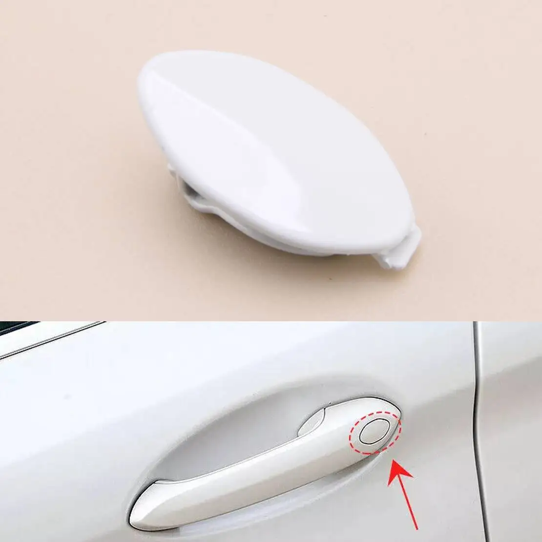 51217489341 Pure White ABS Car Door Handle Key Hole Cover Cap Fit for BMW 3 5 Series X3 X4 X5 X6 X7 2019 2020 2021 2022 2023