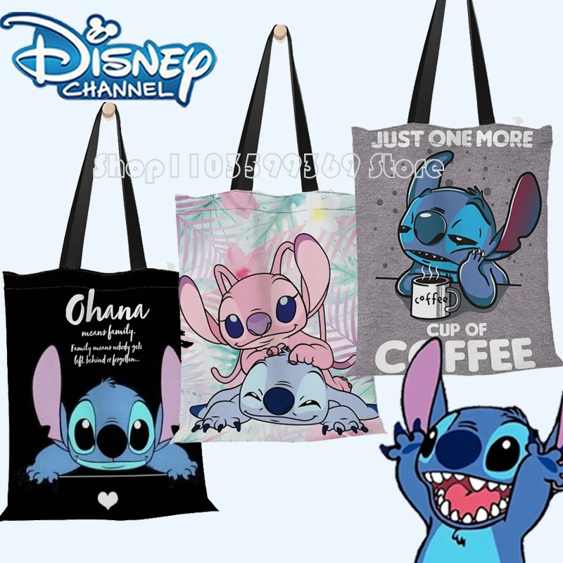 35x40cm Stitch Shoulder Bags Large Capacity Shopping Bags Disney Tote Bags Women's Canvas Handbags Girls Gifts Handbags