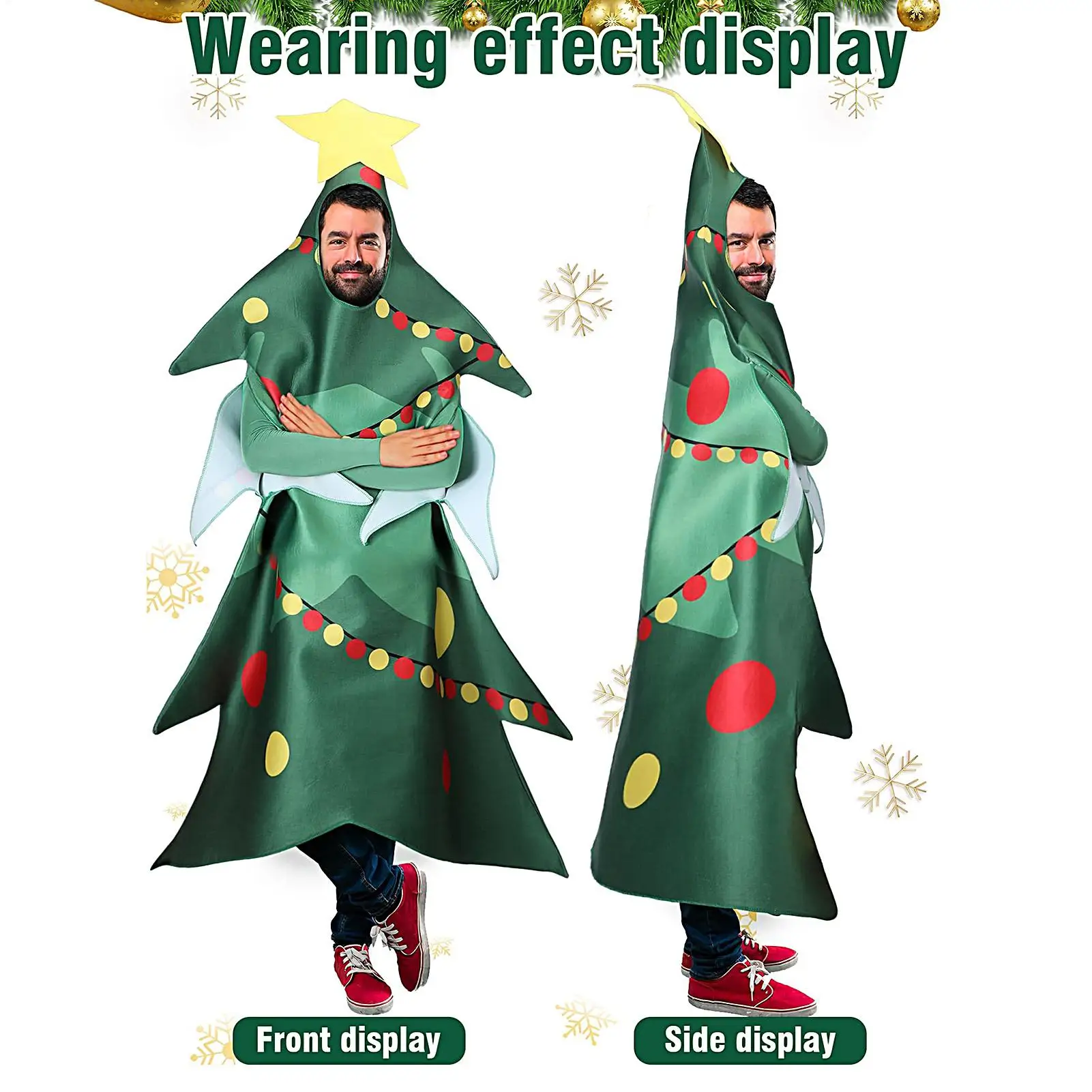 زي شجرة الكبار فرحان تنفس شجرة عيد الميلاد تأثيري الملابس للبالغين لمرحلة عيد ميلاد جمع الممثلين صديقها