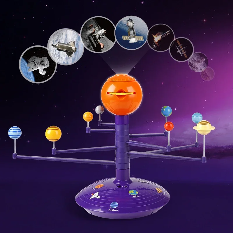 Solar system eight planets model science experiment toy planet projector voice explanation gift