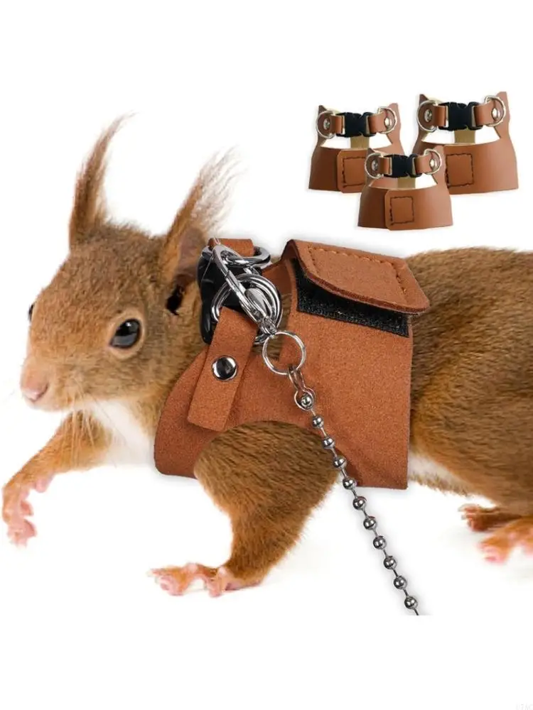 Regulable Soft Harnesses Escape-Proof Squirrels Leashes Small Animal Comfortable Chest Strap Breathable Lizards Leashes C7AC