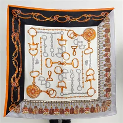 Luxury Satin Silk Scarf Women Large Mulberry-Scarf Wrap Shawls 110*110 Silk Square Scarf Hand Rolled Edges Scarves for Ladies