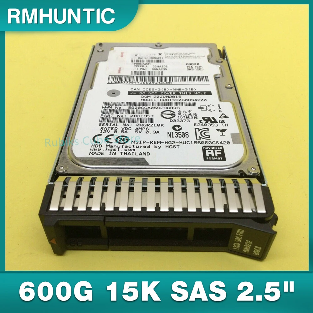 

For IBM Hard Disk G3HS X3650M5 X6 00NA231 00NA232 600G 15K SAS 2.5" 12G