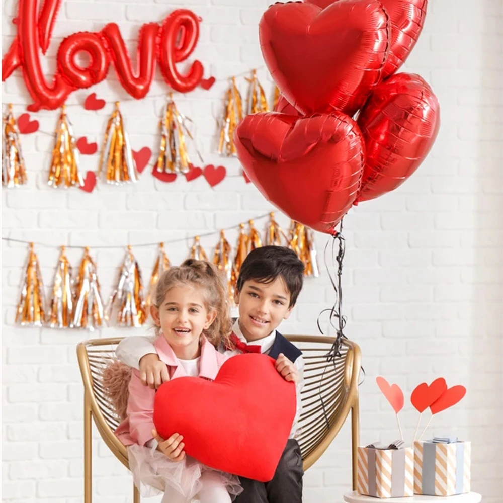 5/10/18/36 inch Red Heart Inflatable Foil Balloons Valentines Day Wedding Decorations Birthday Party Anniversary Globos Supplies