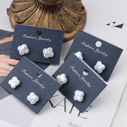 HENGSHENG Four Leaf Clover Baroque Freshwater Pearl Stud Earrings for Women 925 Sterling Silver Earrings Jewelry Gift Wholesale