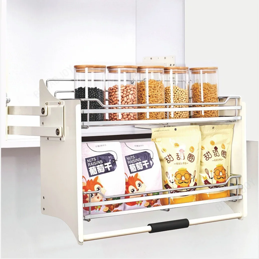 

Special for kitchen hanging cabinets pull-down lift basket cabinet upper and lower buffer door rack seasoning basket