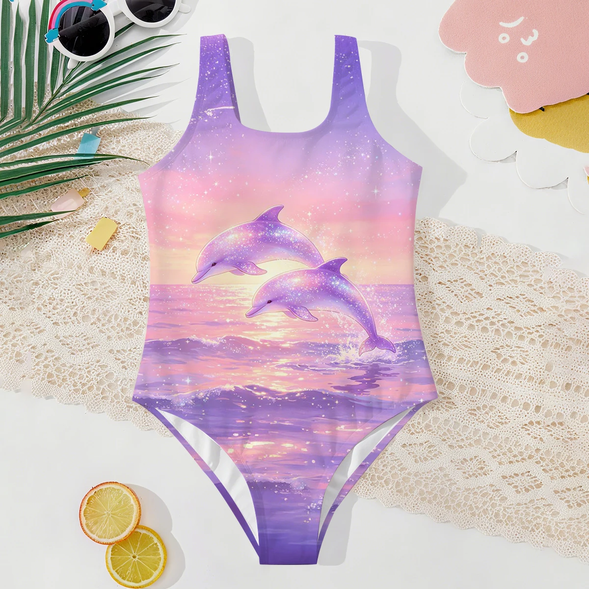 Girls' Summer Style Atmospheric Dolphin Fashionable Tight One-piece Swimsuit