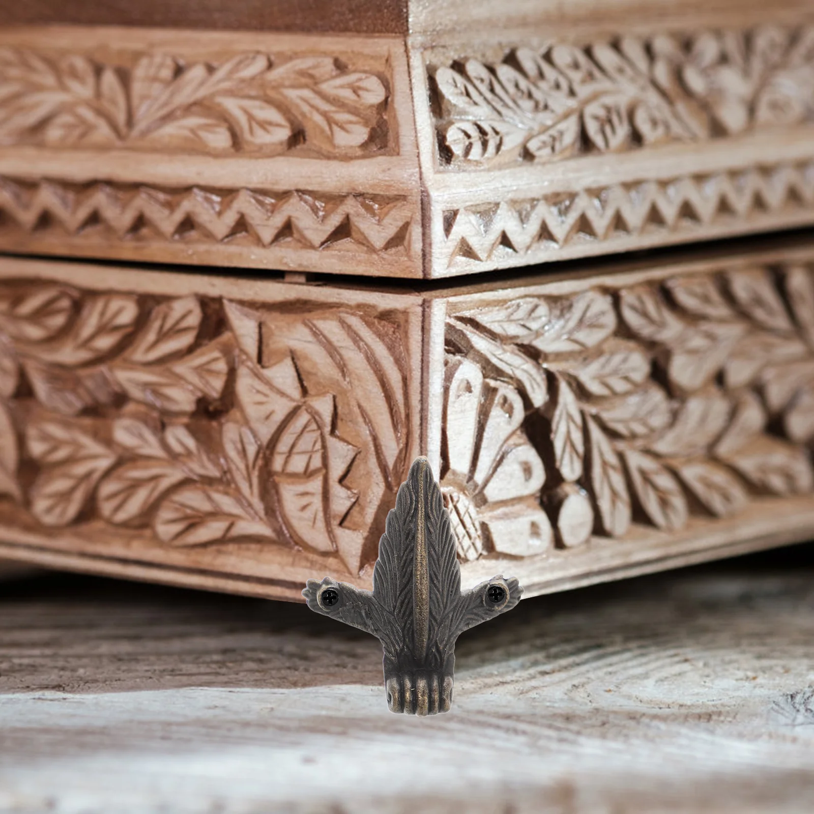 4Set Vintage Zinc Alloy Decorative Cabinet Feet Sturdy Metal Legs Jewelry Support Easy Install Furniture Legs