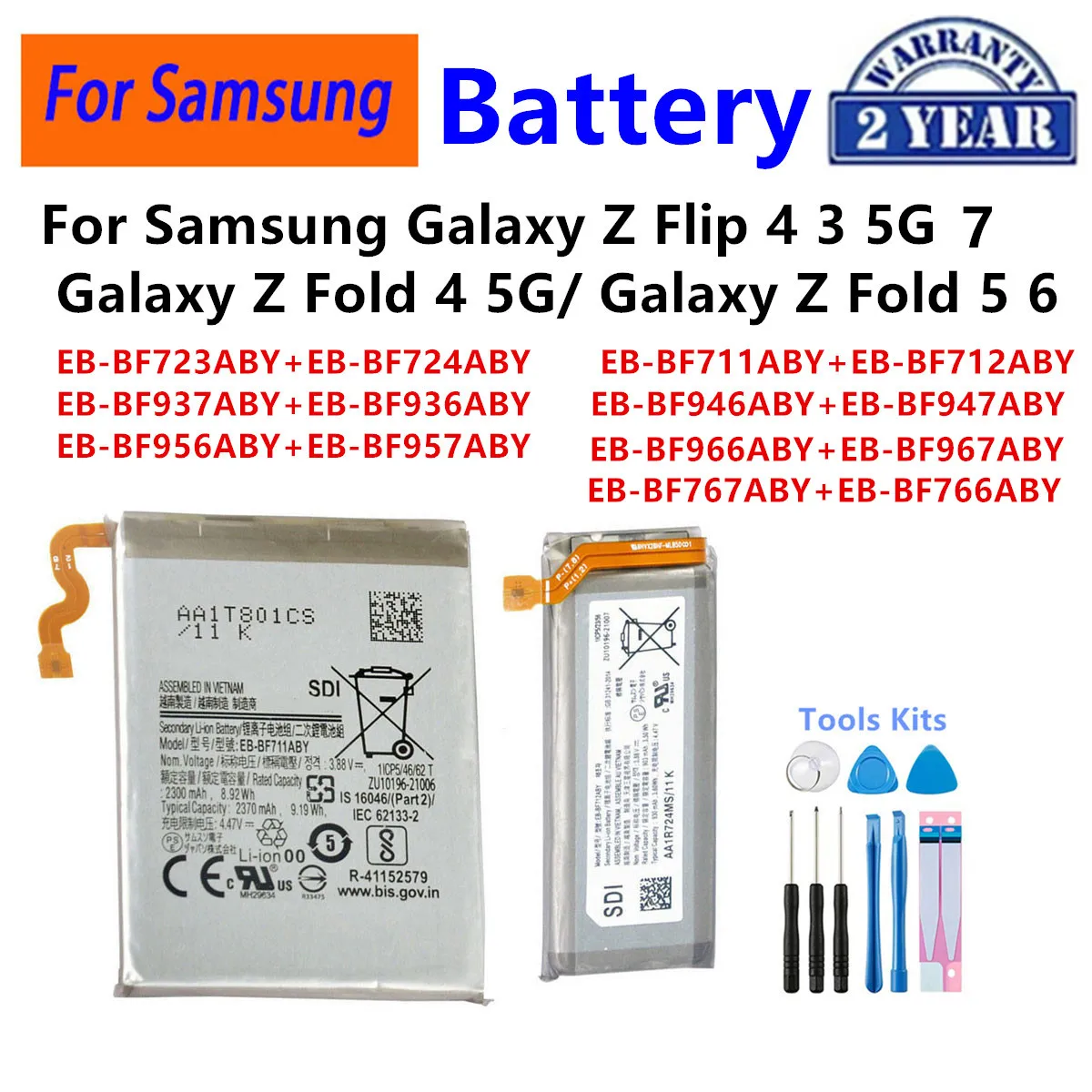 EB-BF723ABY EB-BF724ABY BF946ABY BF947ABY BF936ABY Akku für Samsung Galaxy Z Flip 4 3 Flip 7 Galaxy Z Fold 4 5 6 Z Fold 7
