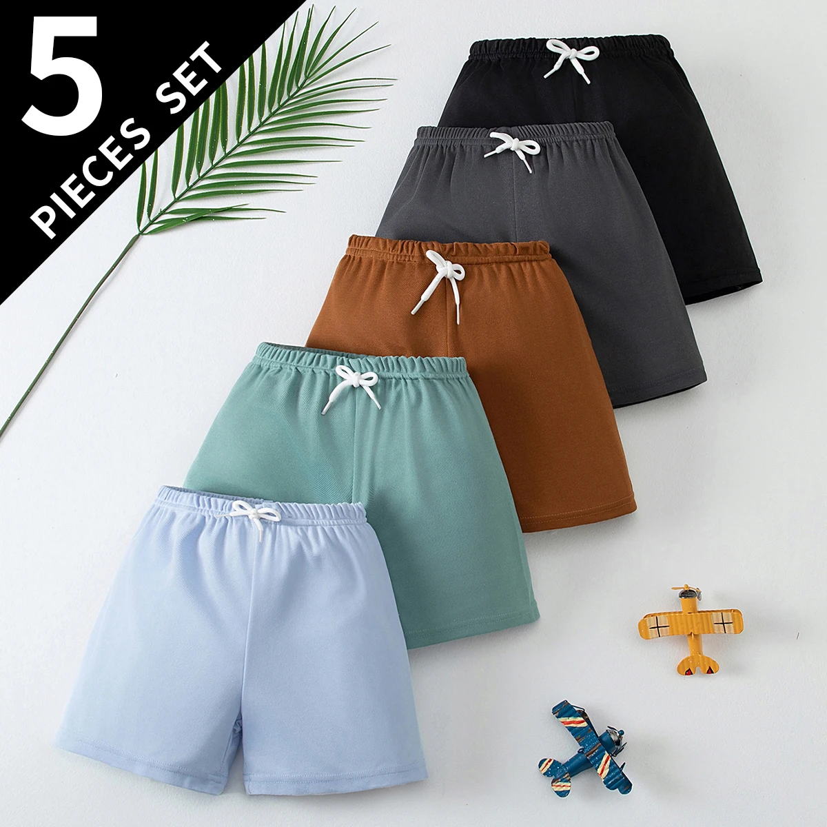 3/5 Children's Summer Solid Color Simple Casual Shorts for Boys and Girls, Versatile Sports Five Quarter Shorts, Outdoor Pants