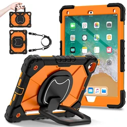 Handle Grip Case For iPad A16 2025 11th 10.9 2022 10th 10.2 7th 8th 9th Gen Air 1 2 Pro 9.7 2017 2018 Rotating Stand Cover Strap