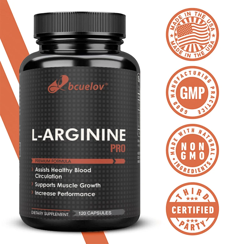 Premium Nitric Oxide Supplement Capsules, L-Arginine, L-Citrulline Muscle Support Enhances Strength and Energy