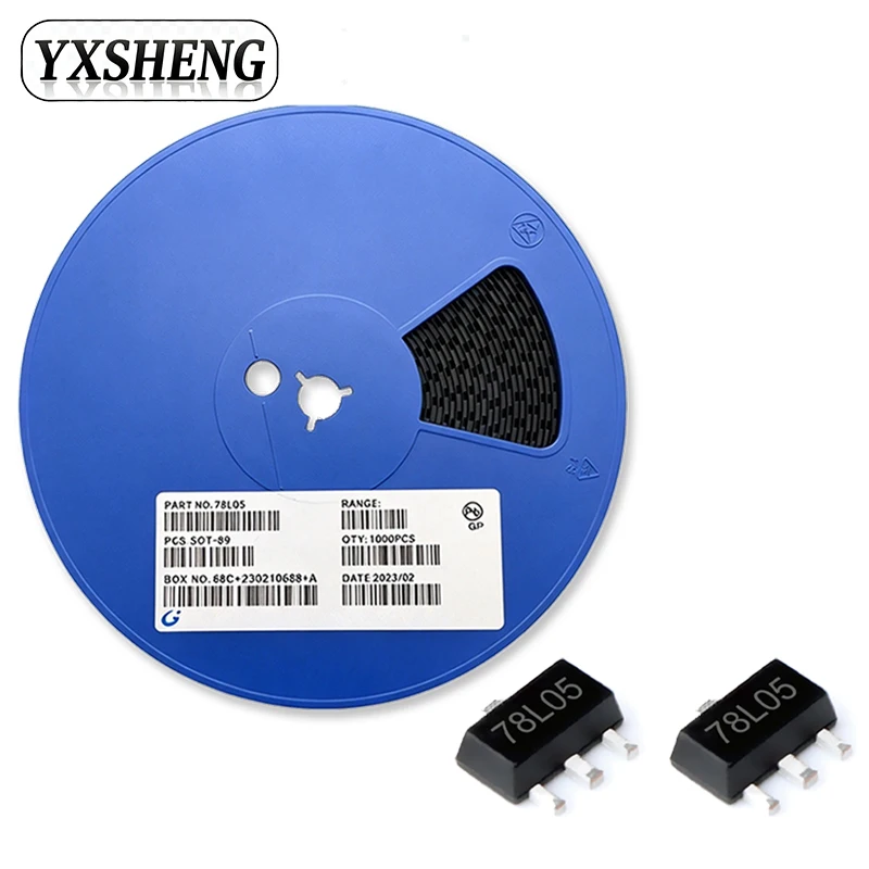 1000PCS 78L05 SOT-89 Voltage Regulator IC  L78L05 7805 SMD