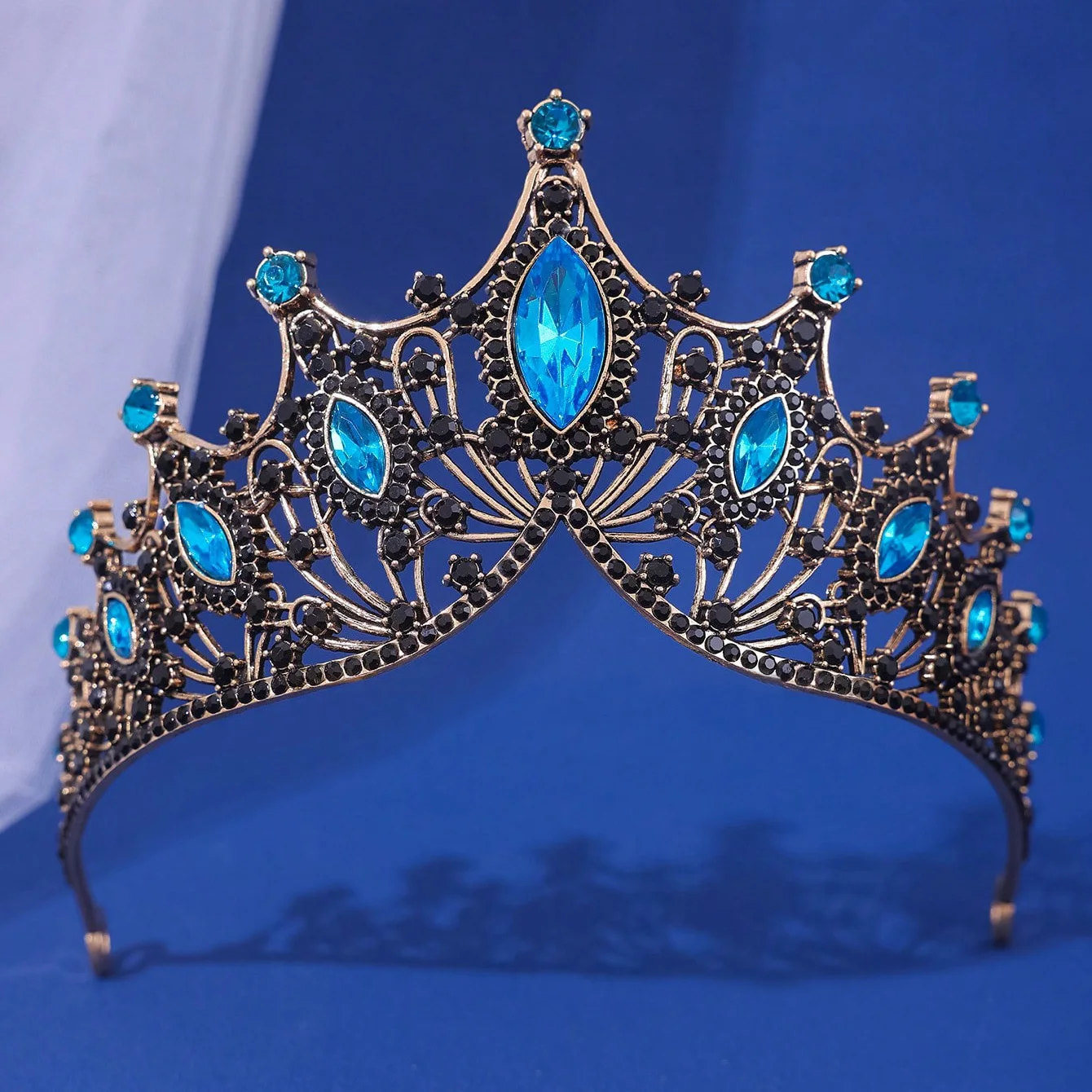 Couronne de Patients Baroque Vintage, Princesse, Reine, Vêtements de Sauna, Diadème en Clip pour Femmes, Couronne de Mariage, Accessoires de Cheveux, Bijoux