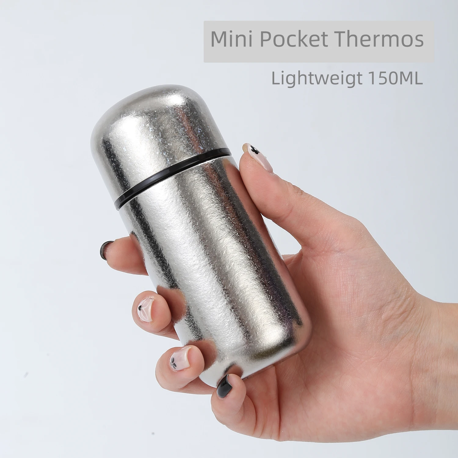 Mini taza de café de bolsillo de 150ML, termo, taza portátil pequeña, botella de agua para frascos de vacío, termo titanio titanio