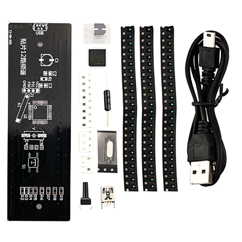 12-Way SMD Music Spectrum Electronic DIY Kit Assembly and Soldering Parts for Teaching and Traning Practice