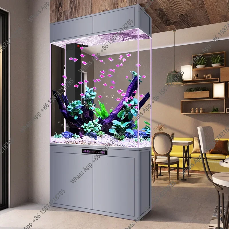 

Аквариум для золотых рыбок с нижним фильтром, напольный аквариум-перегородка для гостиной, экологичный умный аквариум без подмены воды