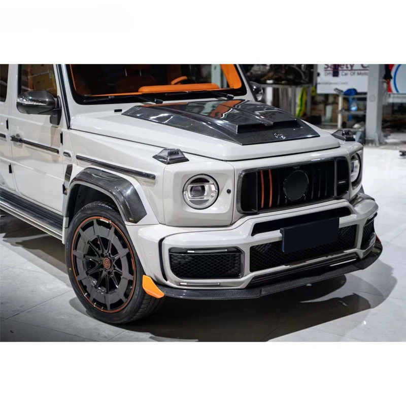 Suitable for 2018-2023 Mercedes Benz G-Class W464 modified with G900 carbon fiber front and rear lip mesh frame tail wings