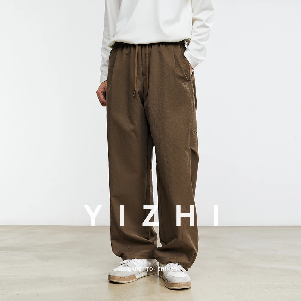 Fashion Men's American Scimitar Wide Leg Pants Men's Summer New Retro Overalls Loose Casual Trousers Men's Clothing Casual Pants