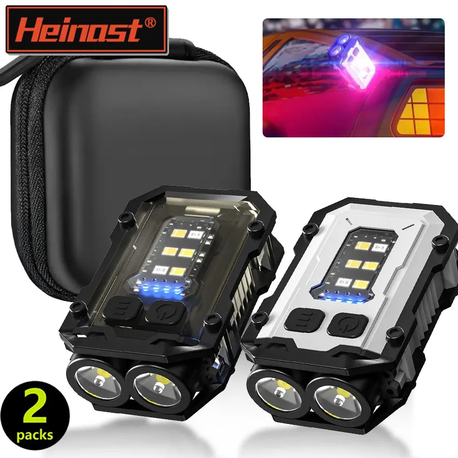 Linterna de bolsillo potente superbrillante, Mini llavero recargable portátil magnético, linterna de defensa multifuncional