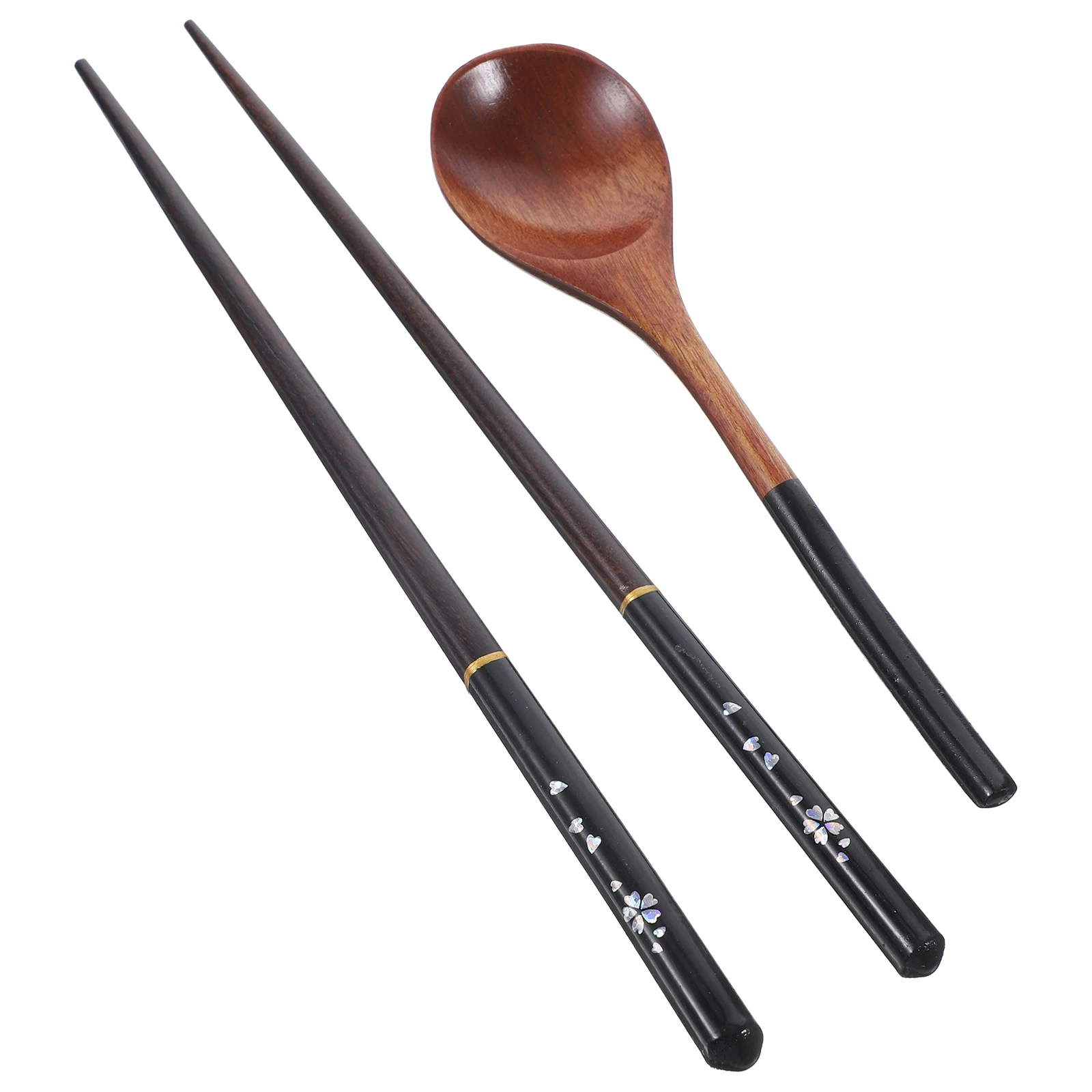 

Wooden Spoon Chopsticks Set 1 Spoon Chopsticks Reusable Easy Clean Travel Utensils Japanese Tableware Dining Set Picnic